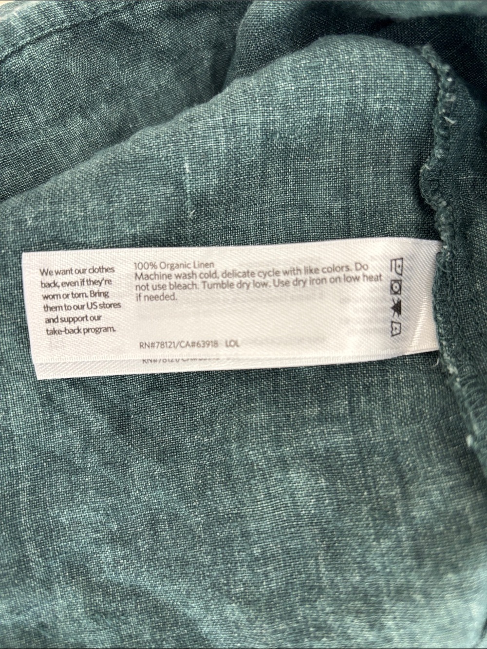Eileen Fisher 100% Organic Linen Top - Picture 6 of 6